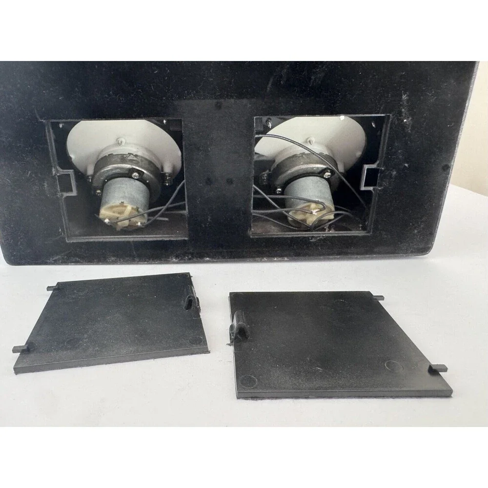 Double Automatic 2 Watch Winder Rotating Display Box Black Case & Cord WORKS